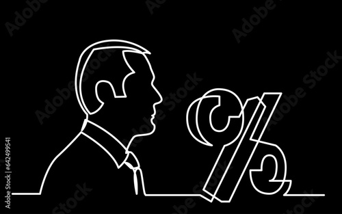 continuous line drawing vector illustration with FULLY EDITABLE STROKE of business concept background