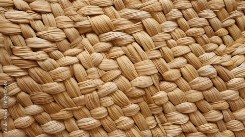 Textured straw mat with a woven and natural appearance