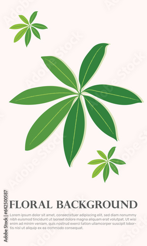 Abstract botanical art background vector. Watercolor hand drawn leaf branches, flower, green foliage, Design illustration for wallpaper, banner, print, poster, cover, greeting and invitation card.