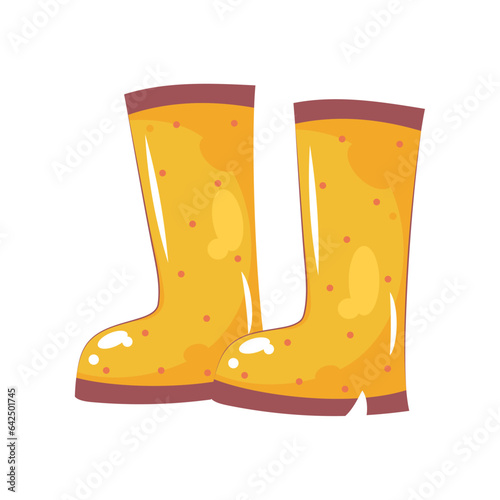 yellow rubber boots