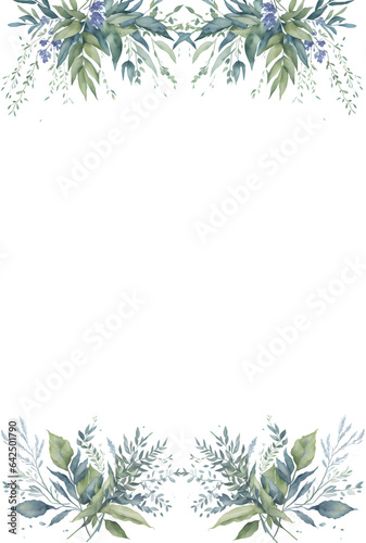 Wallpaper Mural watercolor flower with leaves design.template for wedding frame Torontodigital.ca