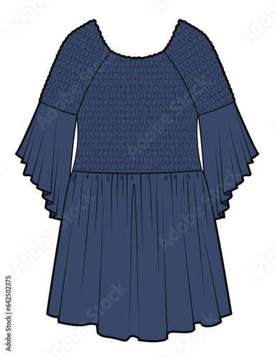 GIRLS AND TEENS FASHION DRESS VECTOR ILLUSTRATION
