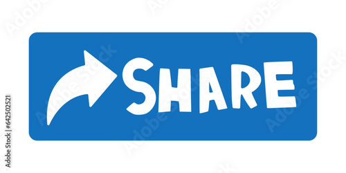 Fotografie A catchy Share button with catchy letters and a white arrow.