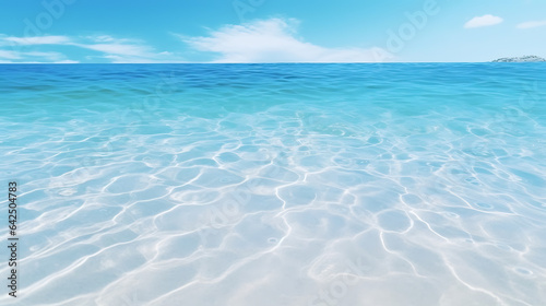 blue sea and sky with clear water background