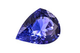 Tanzanite rare precious natural geological stone on a transparent background, png. AI generated.