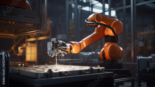 Smart Factory: Industrial Robot's Autonomous Automation. photo
