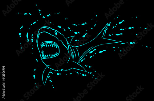 shark illustration with open mouth