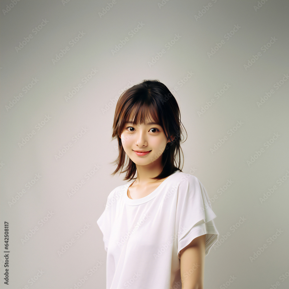 10代の微笑む美しい女性 10代の微笑む美しい女性