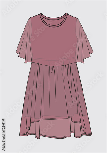MESH CLOTH DRESS FOR GIRLS AND WOMEN VECTOR