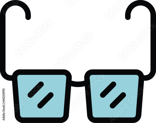 Glasses icon outline vector. Eye vision. Drop health color flat