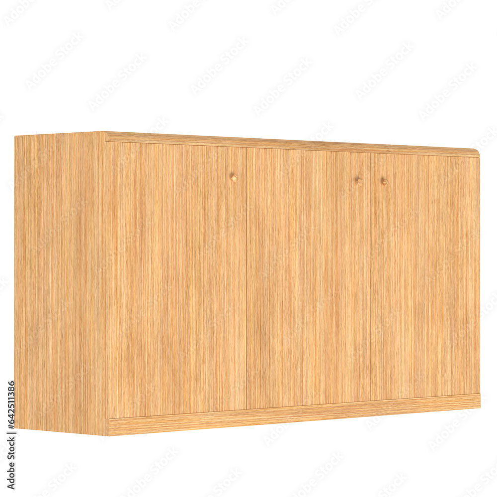Fototapeta premium 3D rendering illustration of a wooden sideboard