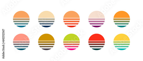 Vintage retro sunset collection. Vector EPS 10