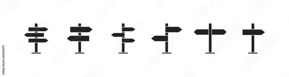 Pillar with aroows that shows road path direction icon set. Vector EPS 10 Pillar with aroows that shows road path direction icon set. Vector EPS 10