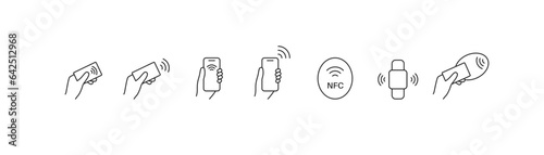 nfc wireless payment icon set. Vector EPS 10 photo