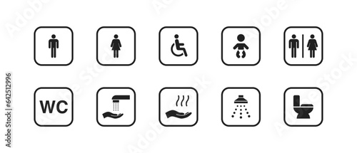 WC icon set. Vector EPS 10
