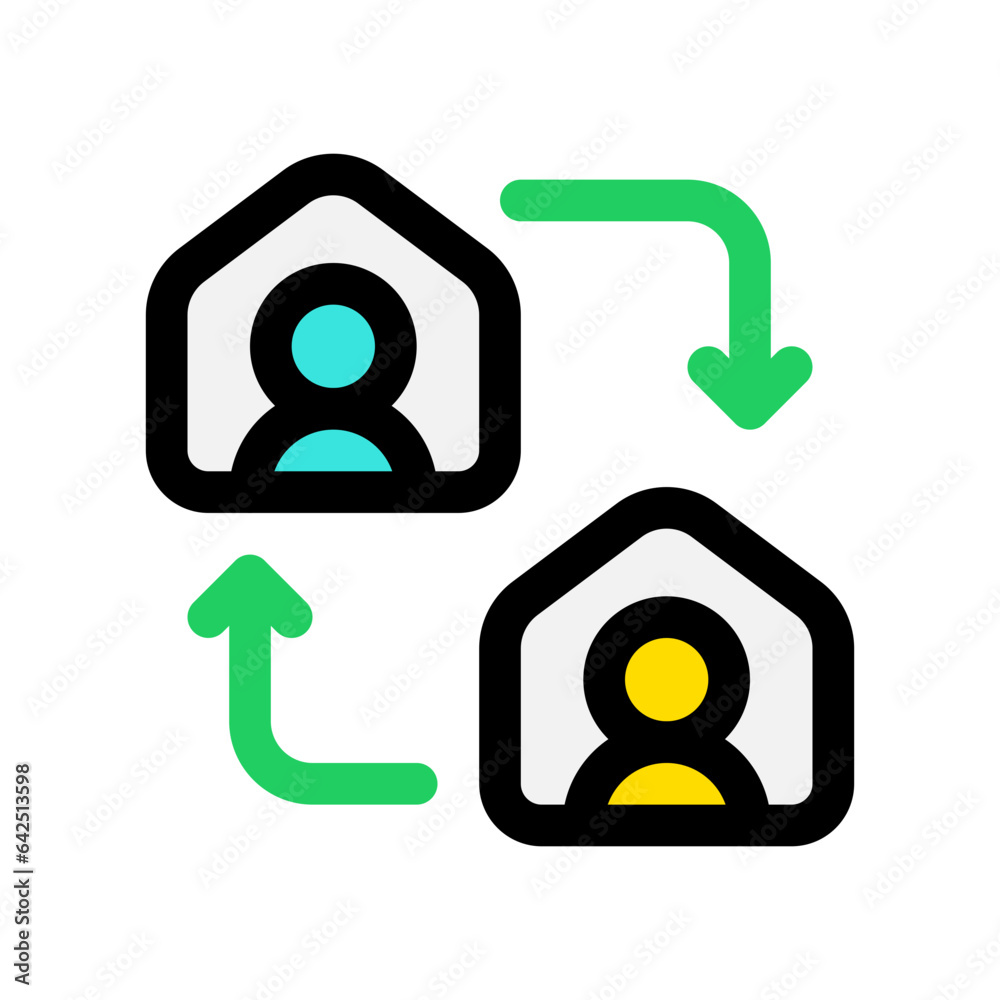Editable remote, collaboration, home vector icon. Remote work, job, profession, freelance. Part of a big icon set family. Perfect for web and app interfaces, presentations, infographics, etc Editable remote, collaboration, home vector icon. Remote work, job, profession, freelance. Part of a big icon set family. Perfect for web and app interfaces, presentations, infographics, etc