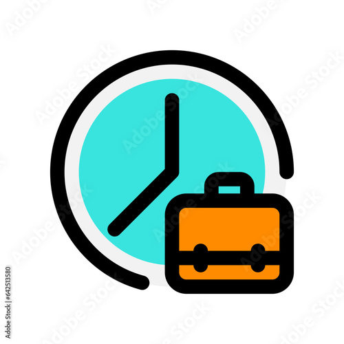 Editable work hour, freelancer, time, briefcase vector icon. Remote work, job, profession. Part of a big icon set family. Perfect for web and app interfaces, presentations, infographics, etc