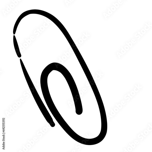 Hand Drawn Black and White Paper Clip
