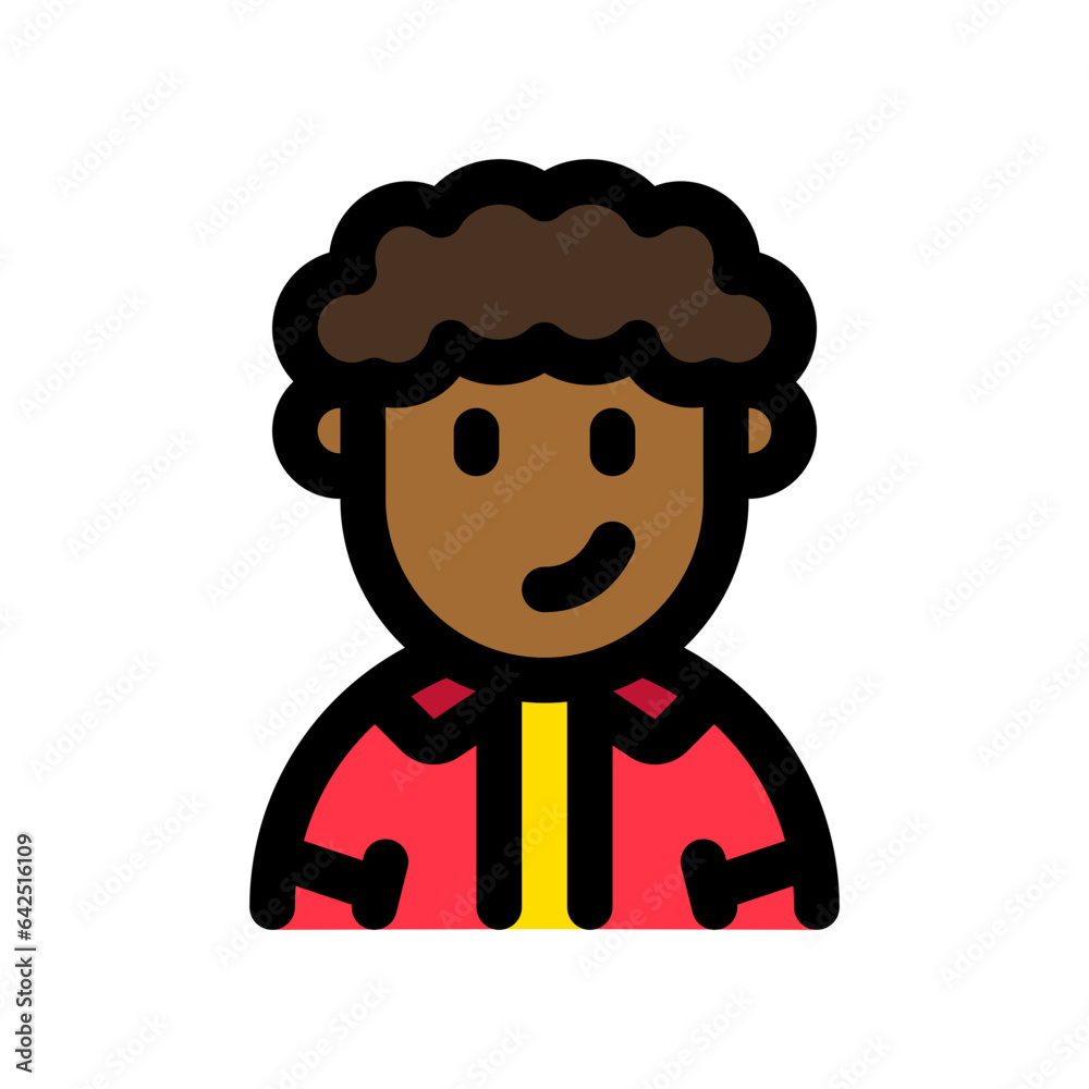 Editable person with curly hair avatar vector icon. User, profile, identity, persona. Part of a big icon set family. Perfect for web and app interfaces, presentations, infographics, etc Editable person with curly hair avatar vector icon. User, profile, identity, persona. Part of a big icon set family. Perfect for web and app interfaces, presentations, infographics, etc