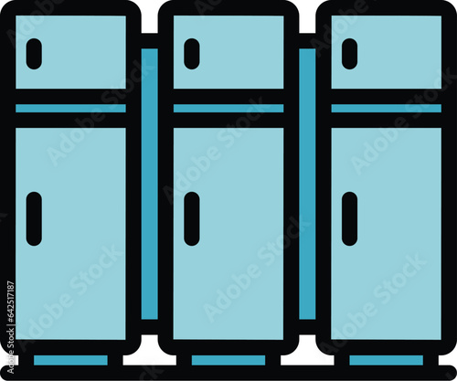 School locker room icon outline vector. Guard security. Cop officer color flat