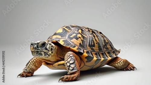 Cute turtle on a white background photo