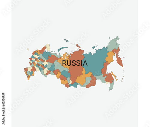 Russia vector map with administrative divisions