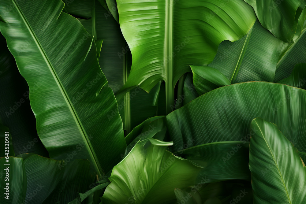 fresh green banana leaves tropical background fresh green banana leaves tropical background