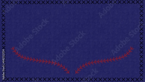 Denim background with cross stitch. Denim texture wallpaper