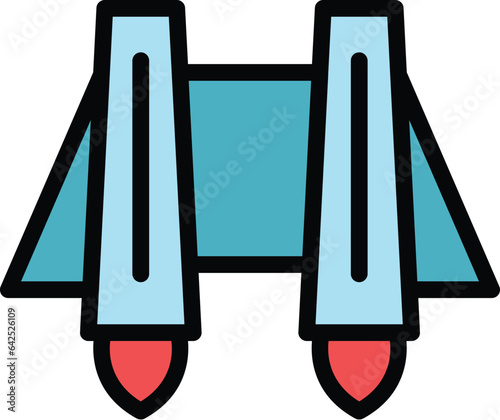 Career jetpack icon outline vector. Jet skill. Speed future color flat