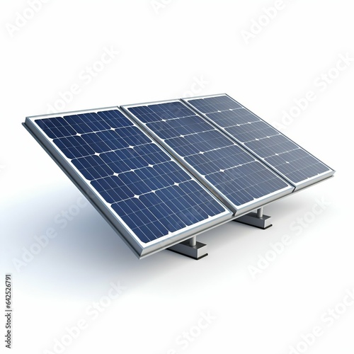 Solar Panel Isolated on White. Generative ai