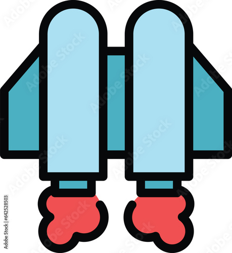 Extreme jetpack icon outline vector. Work career. Success skill color flat