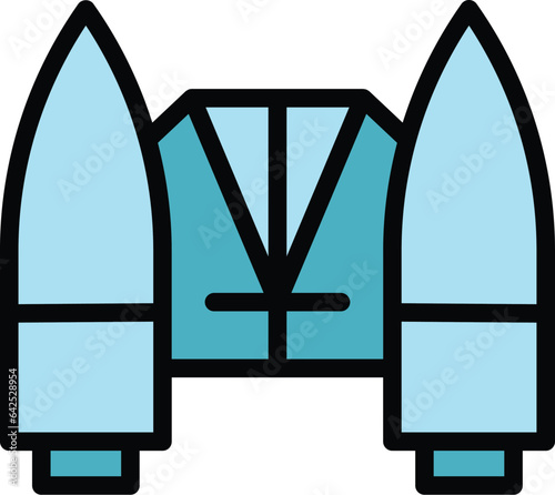 Potential jetpack icon outline vector. Boost speed. Work future color flat