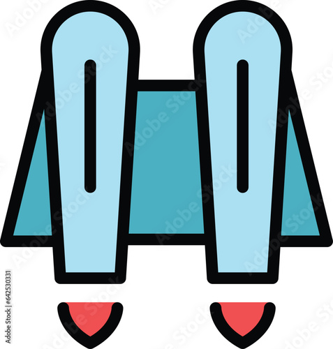 Target jetpack icon outline vector. Work skill. Rocket speed color flat