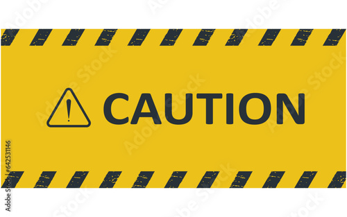 Blank Caution Sign yellow background space for text 