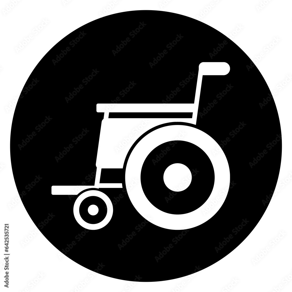 black wheelchair medical circle icon black wheelchair medical circle icon