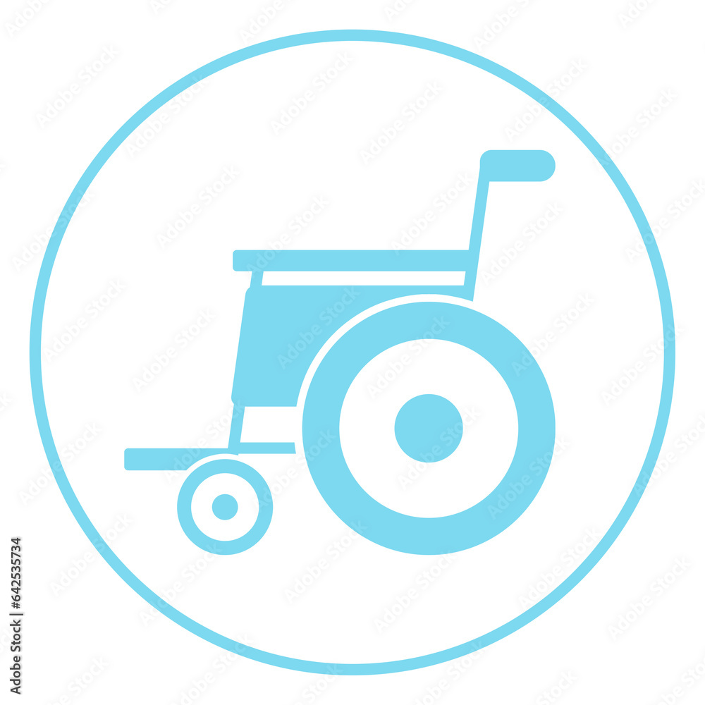 blue wheelchair medical circle frame icon blue wheelchair medical circle frame icon