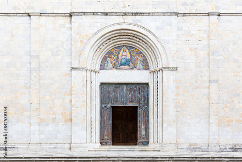 portal of the Cathedral of Santa Maria Assunta in Sarzana  Province of La Spezia  Liguria  Italy
