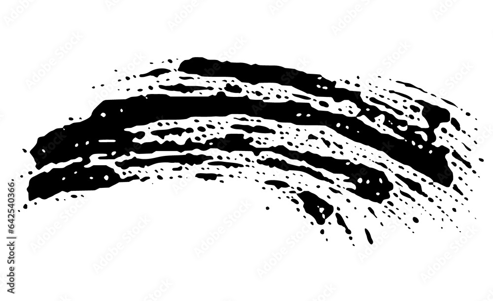 Grunge badge brush, hand drawn black sticker