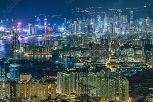 Photography city skyline at night