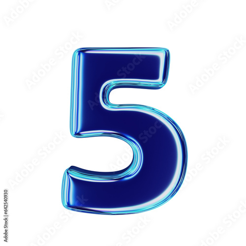 Wallpaper Mural Blue Metallic Number 5 Torontodigital.ca