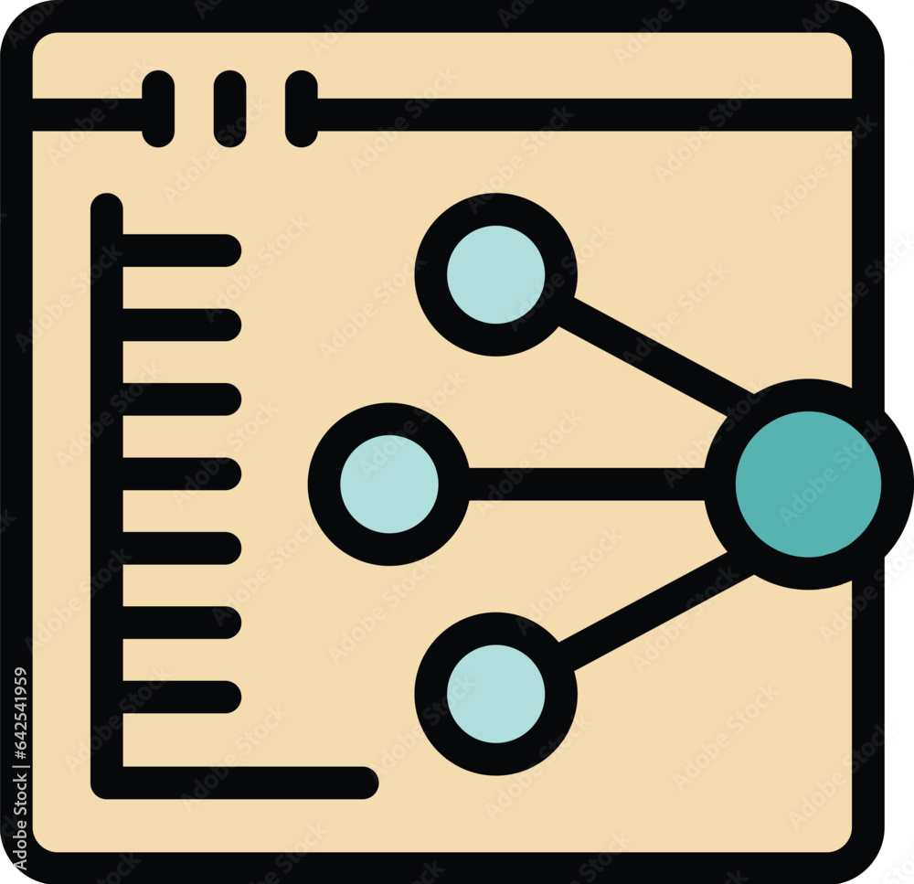 Online vpn system icon outline vector. Private internet. Server security color flat