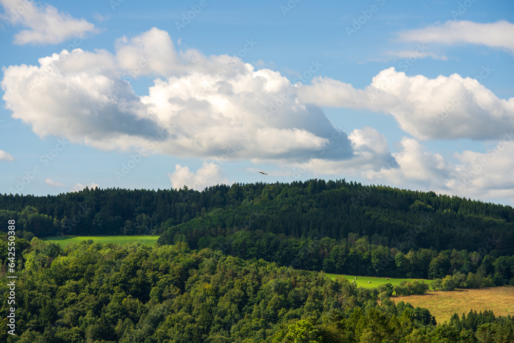 Obraz premium Landscape view in the countryside on a late summer sunny day