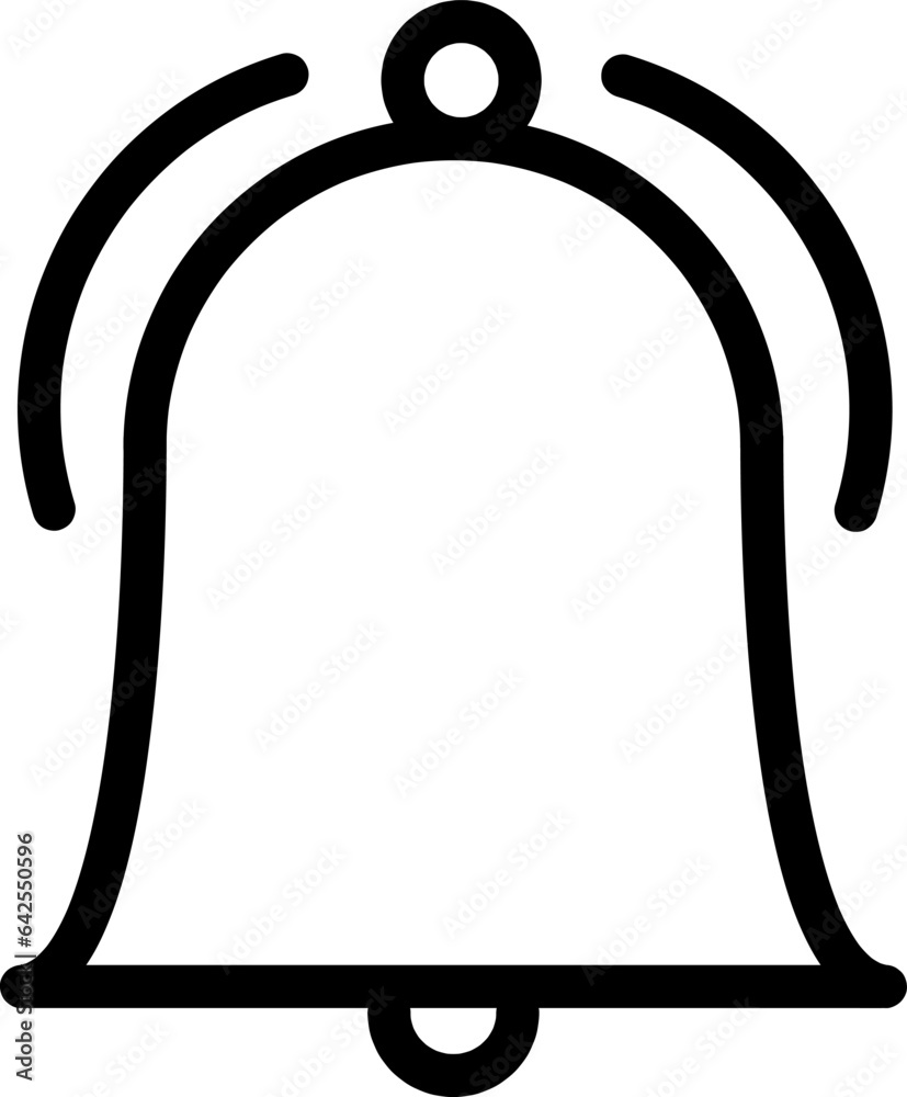 Vector line icon of a bell; The minimalist isolated icon without background Vector line icon of a bell; The minimalist isolated icon without background