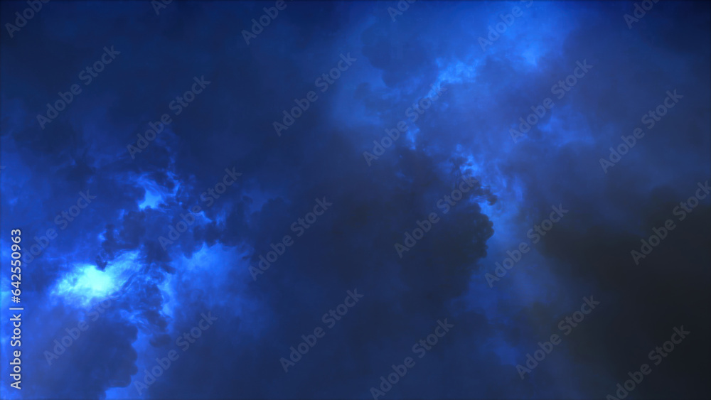 Obraz premium 3D rendering of thunderclouds with bright lightning flashes