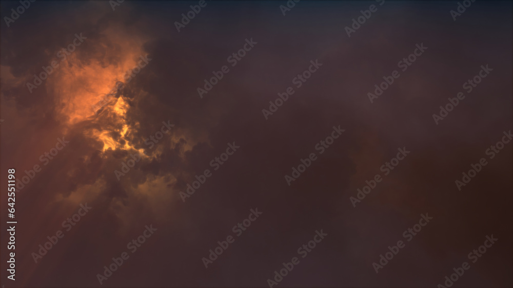 3D rendering of thunderclouds with bright lightning flashes 3D rendering of thunderclouds with bright lightning flashes
