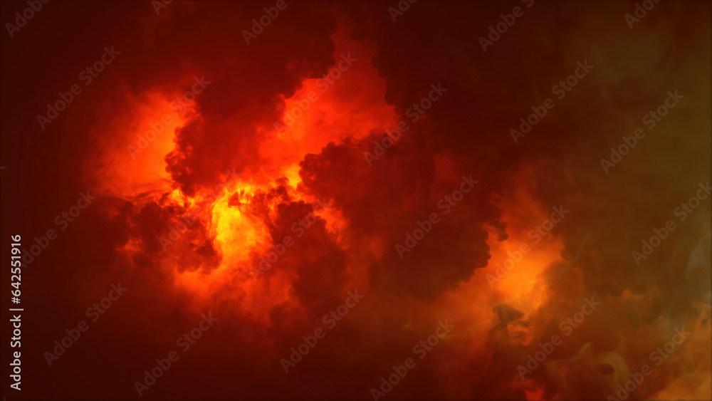 3D rendering of thunderclouds with bright lightning flashes 3D rendering of thunderclouds with bright lightning flashes