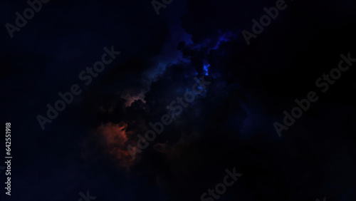 3D rendering of thunderclouds with bright lightning flashes photo