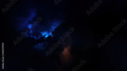 3D rendering of thunderclouds with bright lightning flashes photo