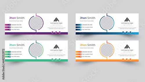  Set of modern email signature design, modern creative email signature design, Corporate mail business email signature banner, Email signature bundle, 4 different email signature templates