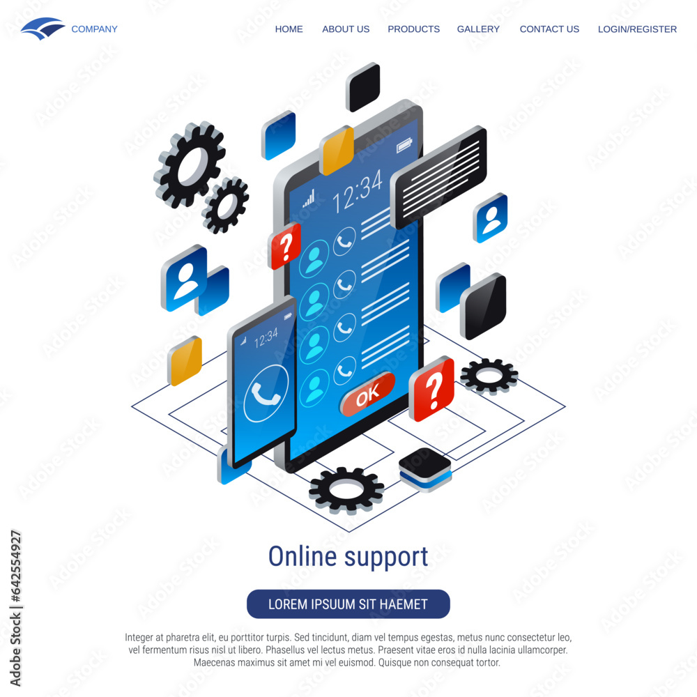 Online support, FAQ, user guide, tutorial 3d isometric vector concept illustration Online support, FAQ, user guide, tutorial 3d isometric vector concept illustration